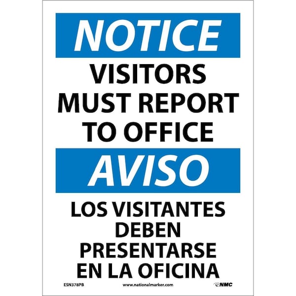 Nmc Visitors Must Report To Office Sign, ESN378PB ESN378PB - main
