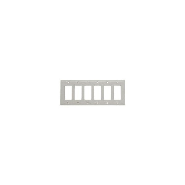 Pass & Seymour 6-Gang Decorator Wallplate, Thermoplastic, Light Almond TP266-LA - main