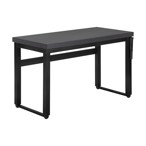 Homeroots Adjustable Gray and Black Wood and Metal Sled Computer Desk 490015 - main