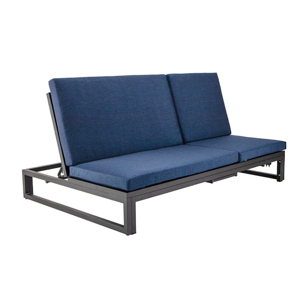 Leisuremod Chelsea 2-in-1 Convertible Sofa & Double Chaise, Aluminum, 660lb Capacity CLBL-82BU - main