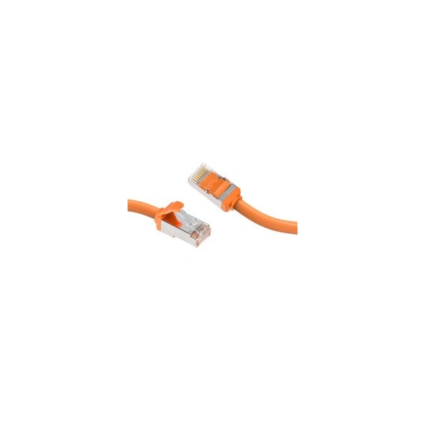 Cable Wholesale Slim Cat8 Orange S/FTP Ethernet Patch Cable, Molded Boot, 40Gbps - 2000MHz, 6mm OD, 4-Pair 13X8-63102 - main