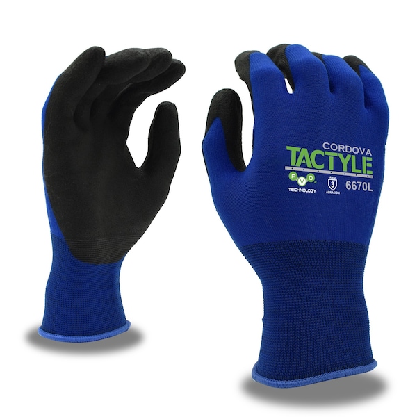 Tactyle Glove, Machine Knit, 15 Ga, Blue Nylon, PK12 6670S - main