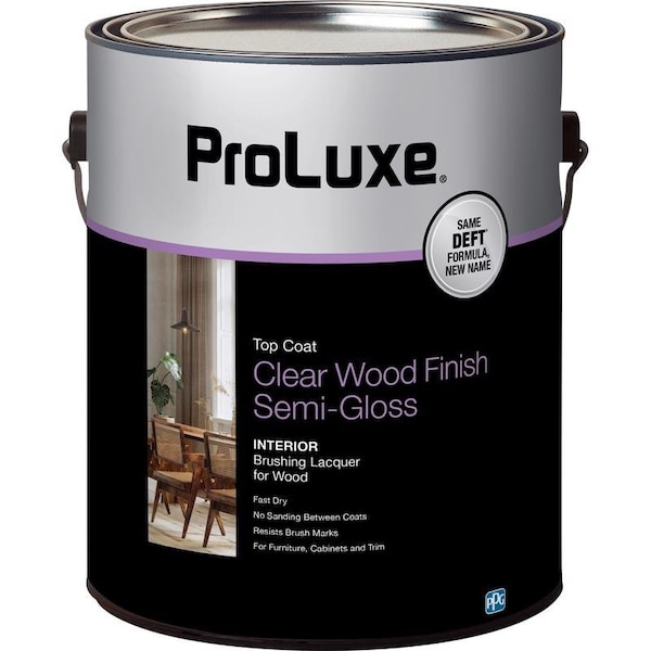 Deft ProLuxe Semi-Gloss Clear Oil-Based Brushing Lacquer 1 gal PLX011/01 - main