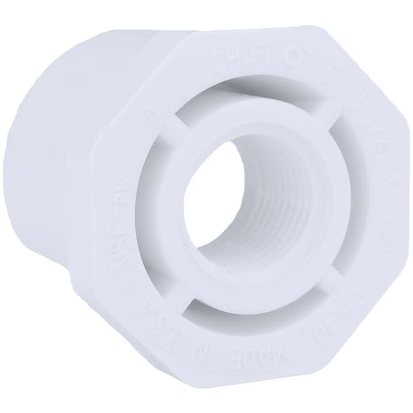 Charlotte Pipe And Foundry 1-1/4'' SPG x 1/2'' FPT Schedule 40 PVC Bushing PVC 02108 0900HA - main