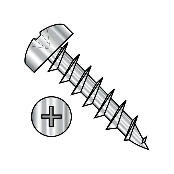 Zoro Select Phillips Pan Machine Screw, Plain 18-8 Stainless Steel, 2000 PK 1012DPPD188 - main