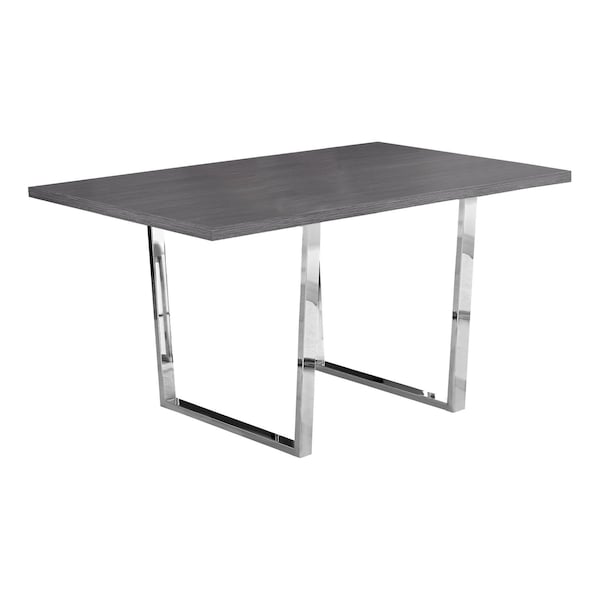 Homeroots 59" Taupe And Silver Metal Sled Base Dining Table 332625 - main