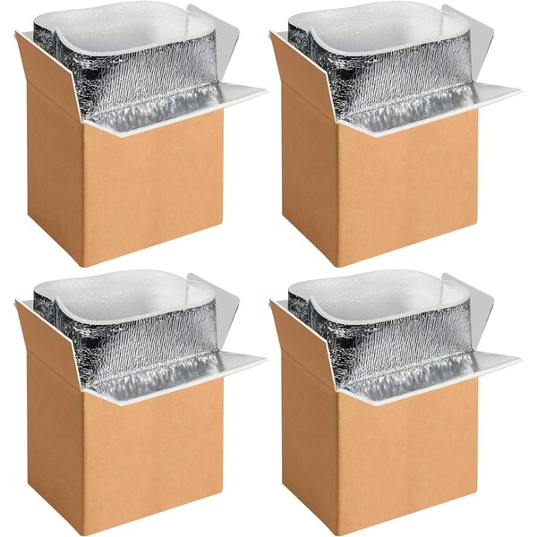 Ipower 12 in x 10 in x 7 in Office Product Carton with Foam Shipper, Silver, Foam, 4 PK OPFOAMCARTONSX4BAG - main