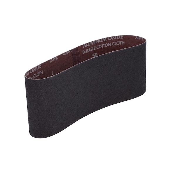 Norton Abrasives Sanding Belt, 4" W, 24" L, Coated, Aluminum Oxide, 50 Grit, Coarse, R215 Metalite 07660701744 - main