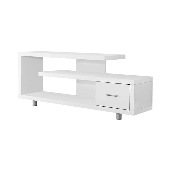 Homeroots 60in White Open Shelving TV Stand 332883 - main