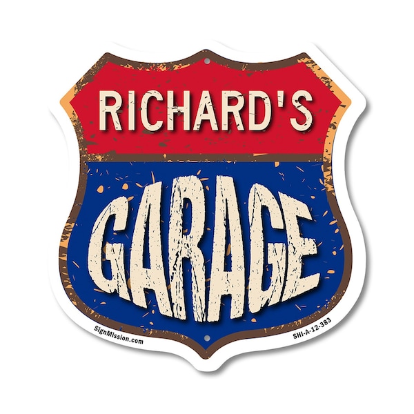 Signmission Richard's Garage, 12 Inch X 12 Inch, Aluminum Metal Sign SHI-A-12-383-RICHARD - main