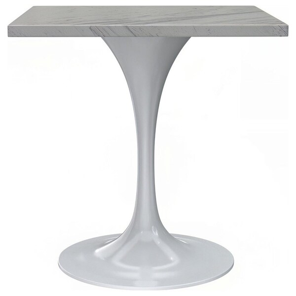 Leisuremod Square 27.56 in W, 29.35 in L, Resin/Steel, White VT20W-S27WMR - main