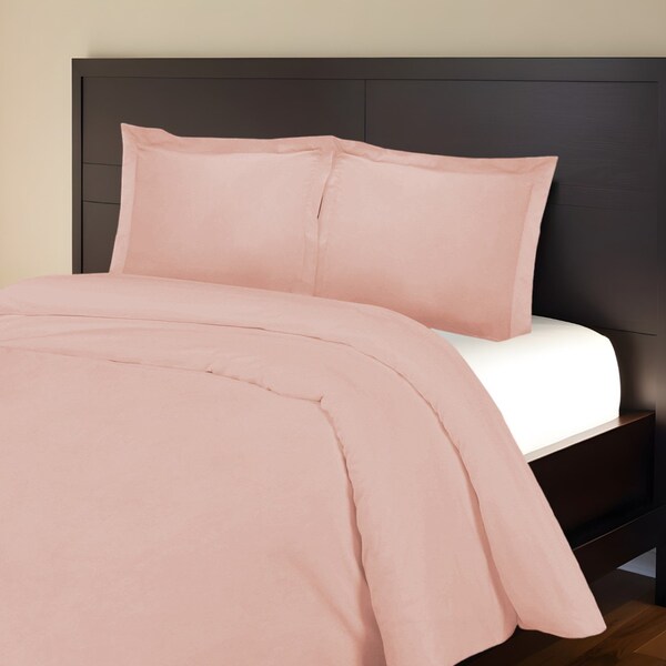 Homeroots Blush King Cotton Blend 1000 Thread Count Washable Duvet Cover Set 528114 - main