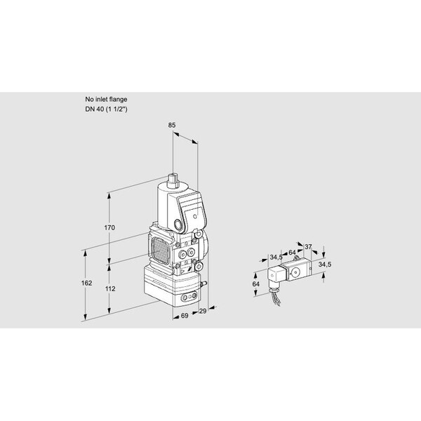 Honeywell Kromschroder Gas Pressure Regulator with Solenoid Valve, 1/2" DN15, 24V DC, IP65 KS88030875 - main