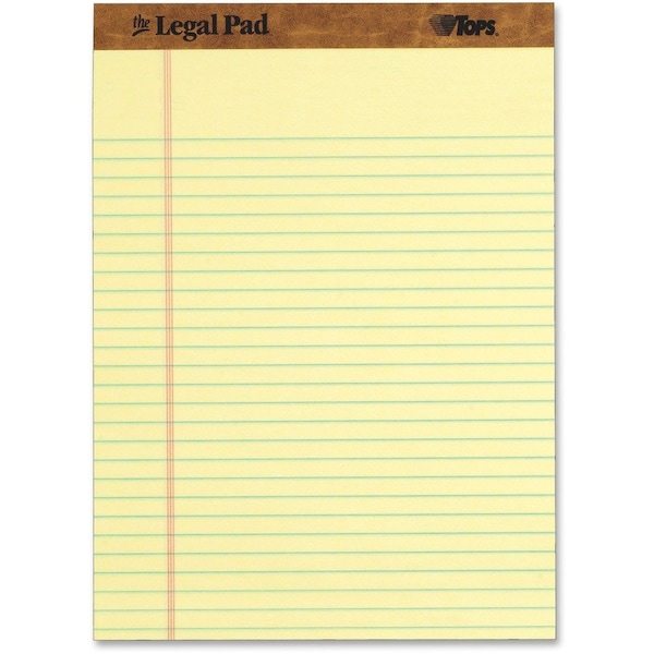 Tops 7532 Punched Perforated Pads Legal Rule Letter Canary 12 50-Sheet Pads Pack 7532 - main