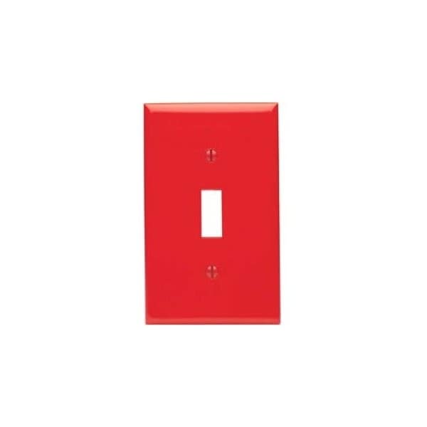 Leviton Switch Wallplate, Standard Size, Gang 1, Red 80701-R - main