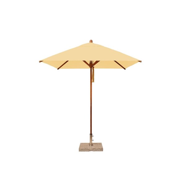 Bambrella 7' Square Bamboo Market Umbrella w/1.5" Pole Diameter-Harvest Wheat Canopy 2.1m SQ-L-HW - main