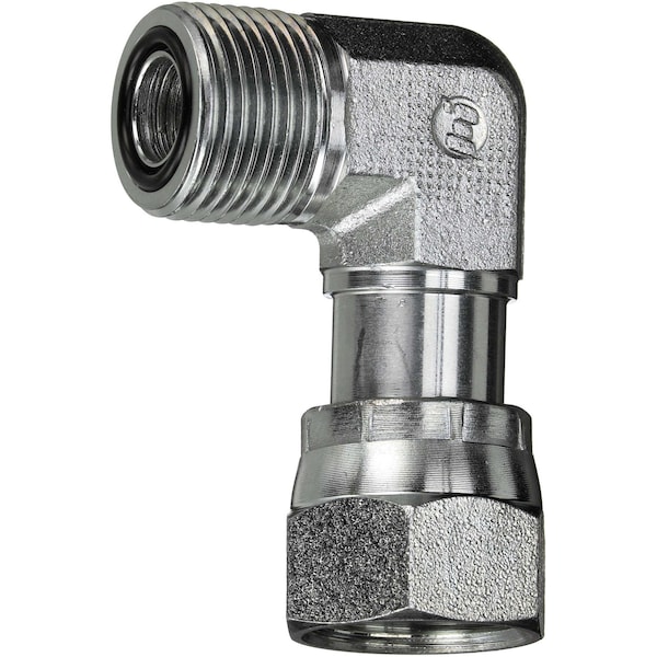Gates Male Flat-Face O-Ring to Female Flat-Face Swivel - 90 SAE to SAE G60724-0404 - main