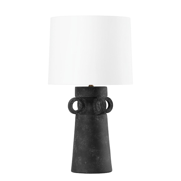 Troy Lighting Santa Cruz 1 Light Table Lamp 15.5 In. Patina Brass And Ceramic Artifact Black PTL3129-PBR/CAK - main