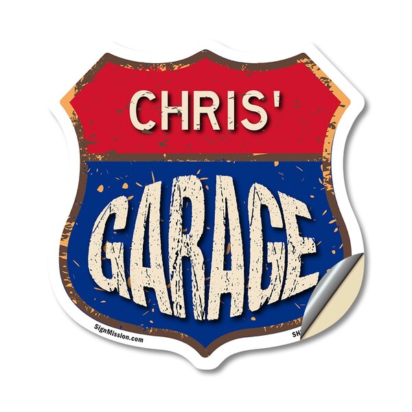 Signmission Chris's Garage, 12 Inch X 12 Inch, Vinyl Decal SHI-D-12-383-CHRIS - main