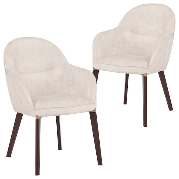 Leisuremod Elias Dining Chair Upholstered in Leather Velvet and Powder Coated Iron Legs, 2PK EDC21BG-2 - main