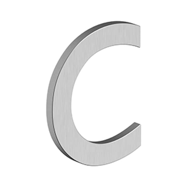 Deltana 4 Stainless Steel House Letter C with Risers Satin Stainless Steel Finish RNBCU32D - main