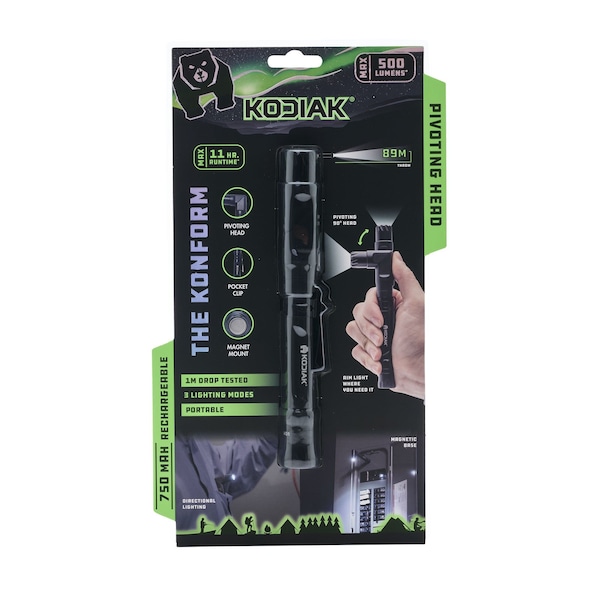 Kodiak Konform Rechargeable Flashlight with Pivoting Head K-PENFL90-6/12 - main