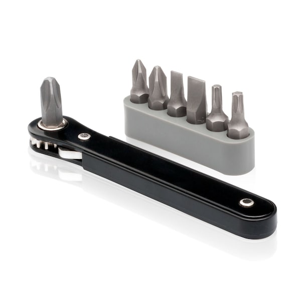 Neiko 0.25 in Drive 90-Degree CrV Steel Mini Ratchet Screwdriver Set, 8-Pieces 03044A - main