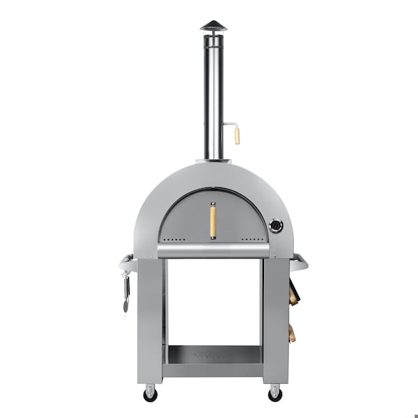 Koolmore 32 in.Outdoor Wood Fired Pizza Oven in Stainless-Steel KM-OKS-WFPO KM-OKS-WFPO - main