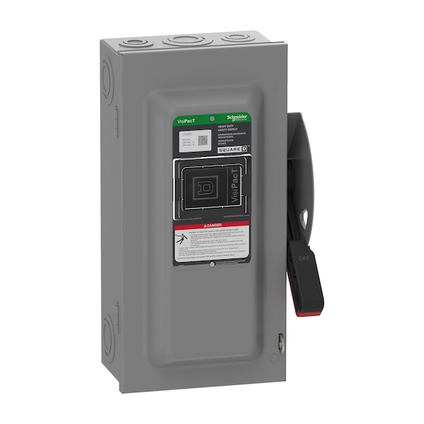 Schneider Electric Safety Switch, Fusible, 3PST, Three Phase, NEMA 1, Indoor, Steel VH322N - main