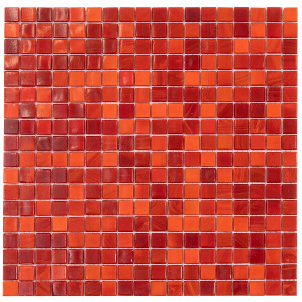 Apollo Tile Skosh 11.6 in. x 11.6 in. Glossy Rose Red Glass Mosaic Wall and Floor Tile 18.69 sqft/case, 20PK APLNB88RD230A - main