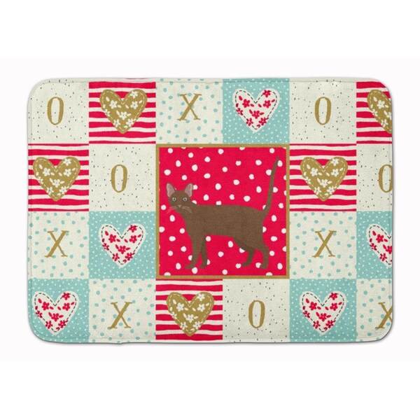 Carolines Treasures 19 x 27 in. Havana Brown Cat Love Machine Washable Memory Foam Mat CK5623RUG - main