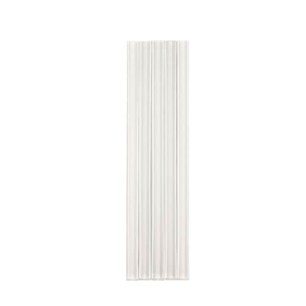 Apollo Tile White 0.6 in x 12 in Glass Glossy Pencil Liner Tile Trim 0.5 sqft/case, 10PK T88066-15A - main