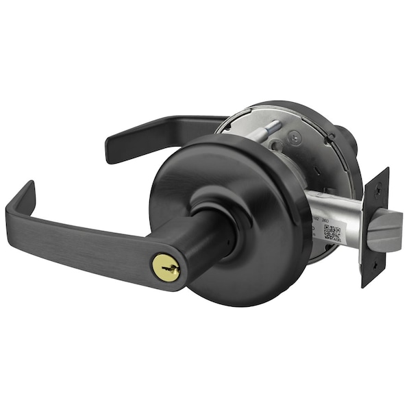 Corbin Russwin Grade 1 Entrance/Office Cylindrical Lock, Newport Lever, D Rose, Conventional Cylinder, Flat Black CLX3351 NZD 722 - main