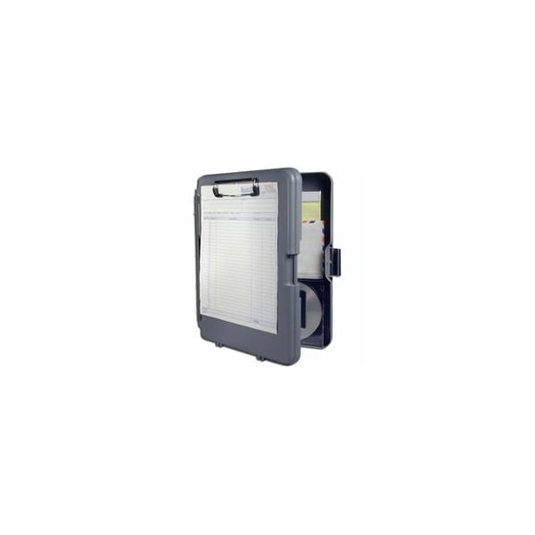 Saunders WorkMate II Divided Poly Clipboard, 0.50in Clip Capacity, Polypropylene, Gray, Charcoal 470 - main
