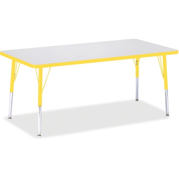 Jonti-Craft Berries Rectangle Activity Table, 30 in. x 60 in., E-height, Freckled Gray/Yellow/Gray 6408JCE007 - main