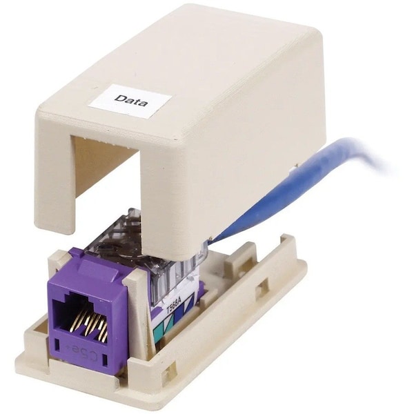 Hubbell Premise Wiring Hubbell iStation Mounting Box for Keystone Module - Light Almond, Office White HSB1OW - main