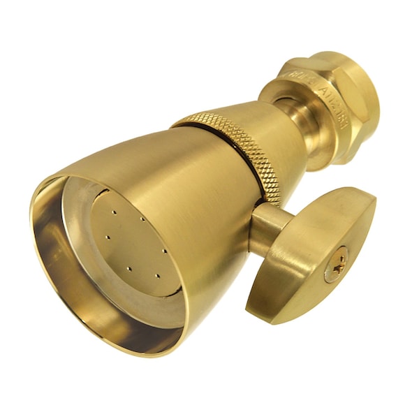 Kingston Brass 1-3/4" Round Adjustable Jet Spray Brass Shower Head, Brushed Brass K131A7 - main