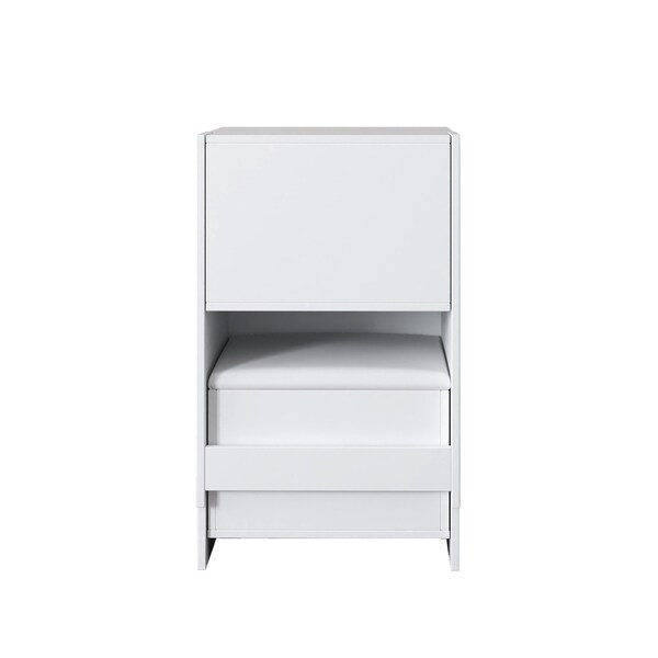 Homeroots 19" White Wood Lighted Mirrored Dresser 691698 - main