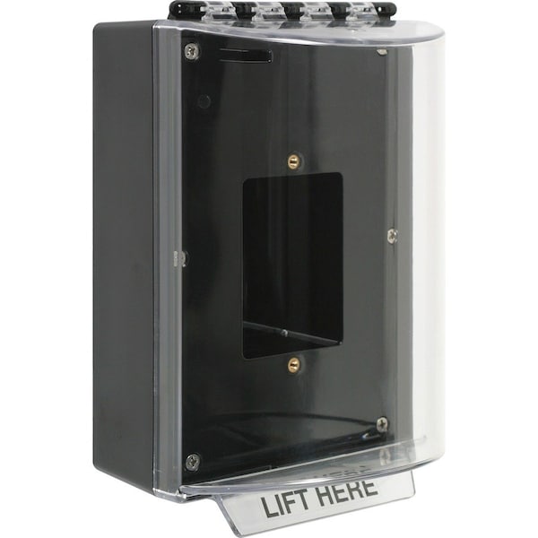 Safety Technology International Enclosed Protective Cover, Polycarbonate, Surface Mount, 5 1/2 in W x 8 1/8 in H x 4 in D STI-13400NK - main