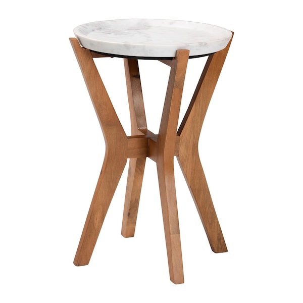 Baxton Studio Phaedra Round Marble End Table 270-14717-ZORO - main