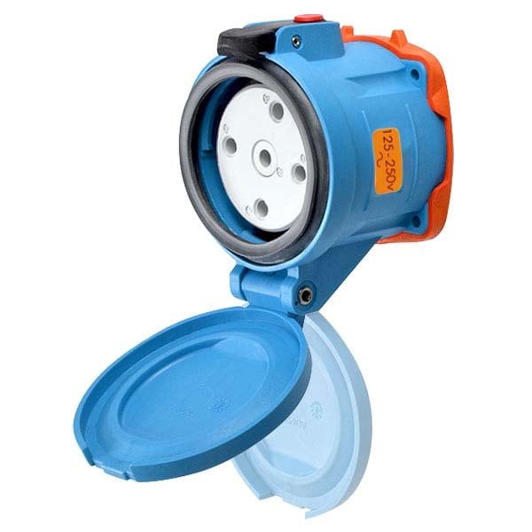 Meltric DS60 RECEPTACLE POLY BLUE SIZE 4 TYPE 4X IP 69 3P+N+G 60 A 125/250 VAC 60 Hz NO AUX 33-64077 - main