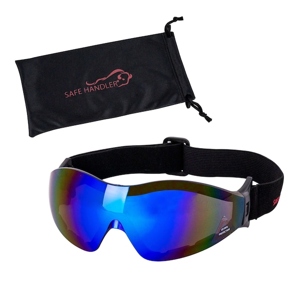 Bison Life Safety Goggles, Blue Lens, Anti-Fog & Anti-Scratch, Foam Padding, Venteding, Mirage Series SH-MRSG-BMLBKS-MS19 - main