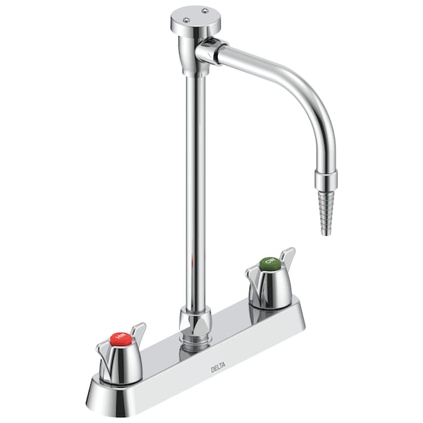 Delta Commercial W67 Series Mixing Faucet Two Handle 8 In Deck-Mount Laboratory Mixing Faucet In Chrome W6740-10 - main