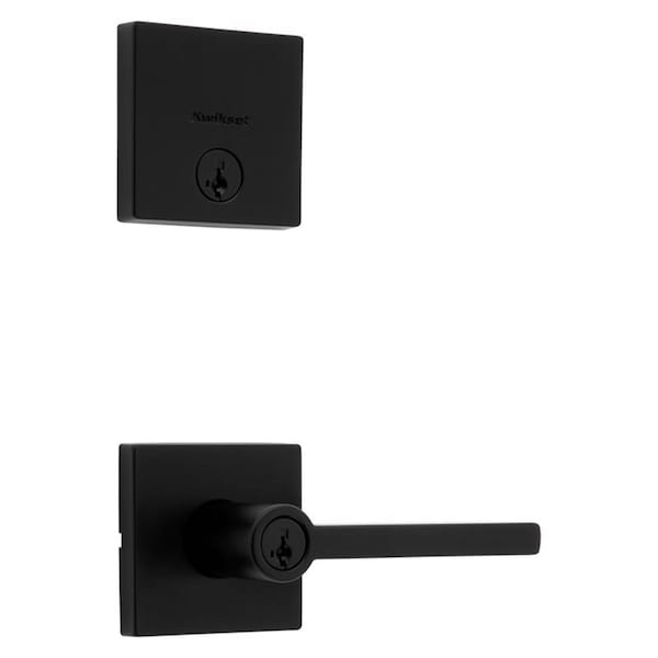 Kwikset Kwikset Halifax Matte Black Zinc Lever and Single Cylinder Deadbolt 99910-068 - main