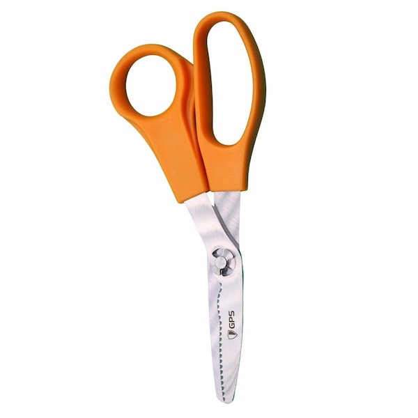 Golden Protective Services Take-Apart Safety Shears 7 in, Serrated Blades, Orane Handle, Ideal for Food Service 9402 - main