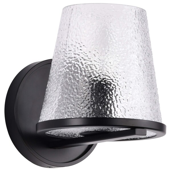 Nuvo Valentine, 1 Light Vanity, Black Finish, Hammered Glass 60/8251 - main