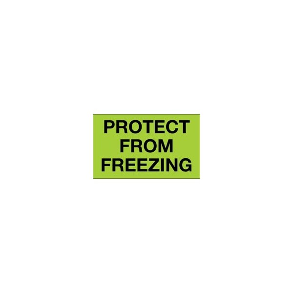 Bubblefast 3 x 5'' - ''Protect From Freezing'' Fluorescent Green Labels BFDL1329 - main