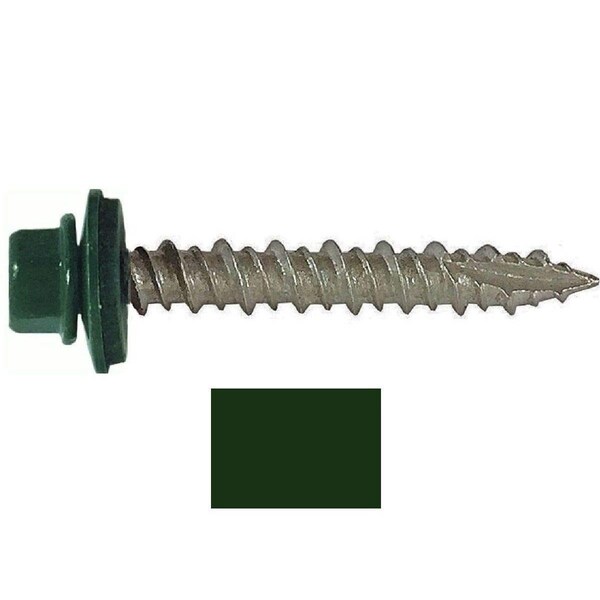Hillman LB 10 x 1 in. Metal to Wood Self-Drilling Roofing Screws, Evergreen 250492 - main