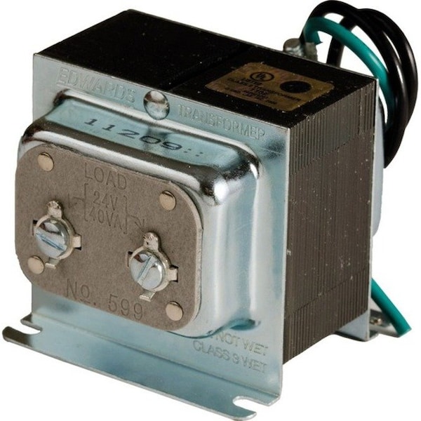 Edwards Signaling Class 2 Transformer, 40 VA, Not Rated, 24V AC, 120V AC 599 - main