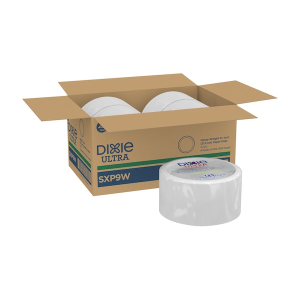 Dixie Disp Paper Plate, 8 1/2", Wht, SXP9W, PK500 SXP9W - main